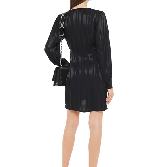 Anine Bing striped satin-jacquard mini wrap dress. 100% viscose - Picture 3 of 4